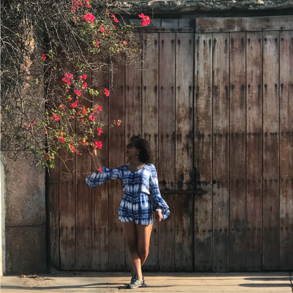 Hollister Bell Sleeve Tie Dye Romper